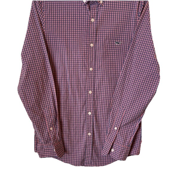 Vineyard Vines Slim Fit Tucker Shirt Mens XS‎ Check Pink Blue Button Up - Picture 2 of 7